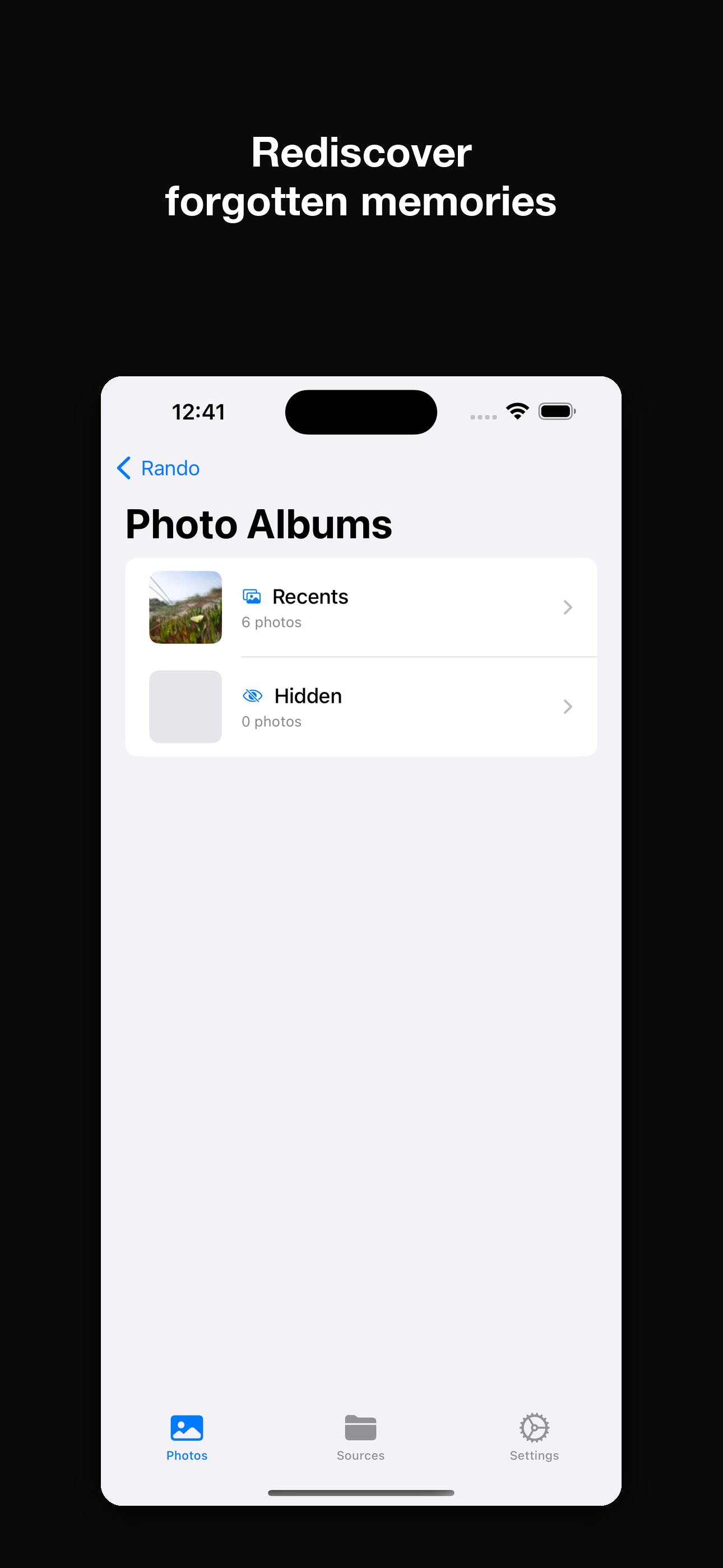 Photos library album browser