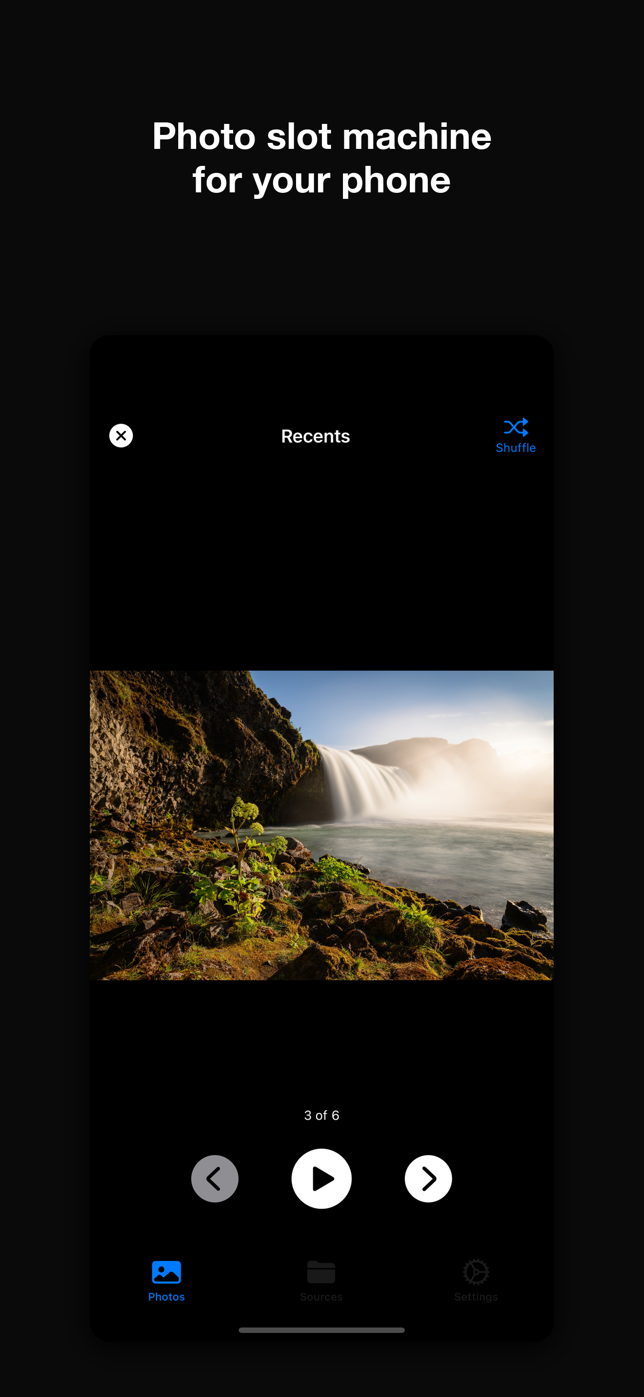 Rando running on iPhone — random photo slideshow